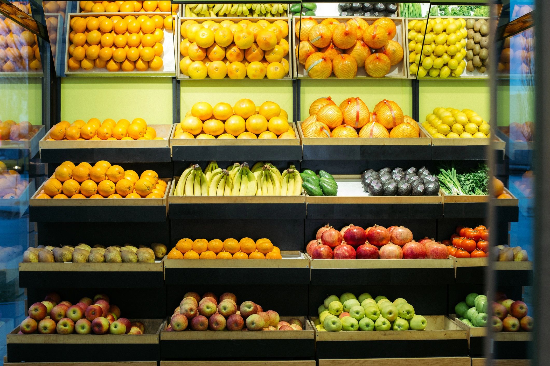 Grocery produce section representing retail merchandising